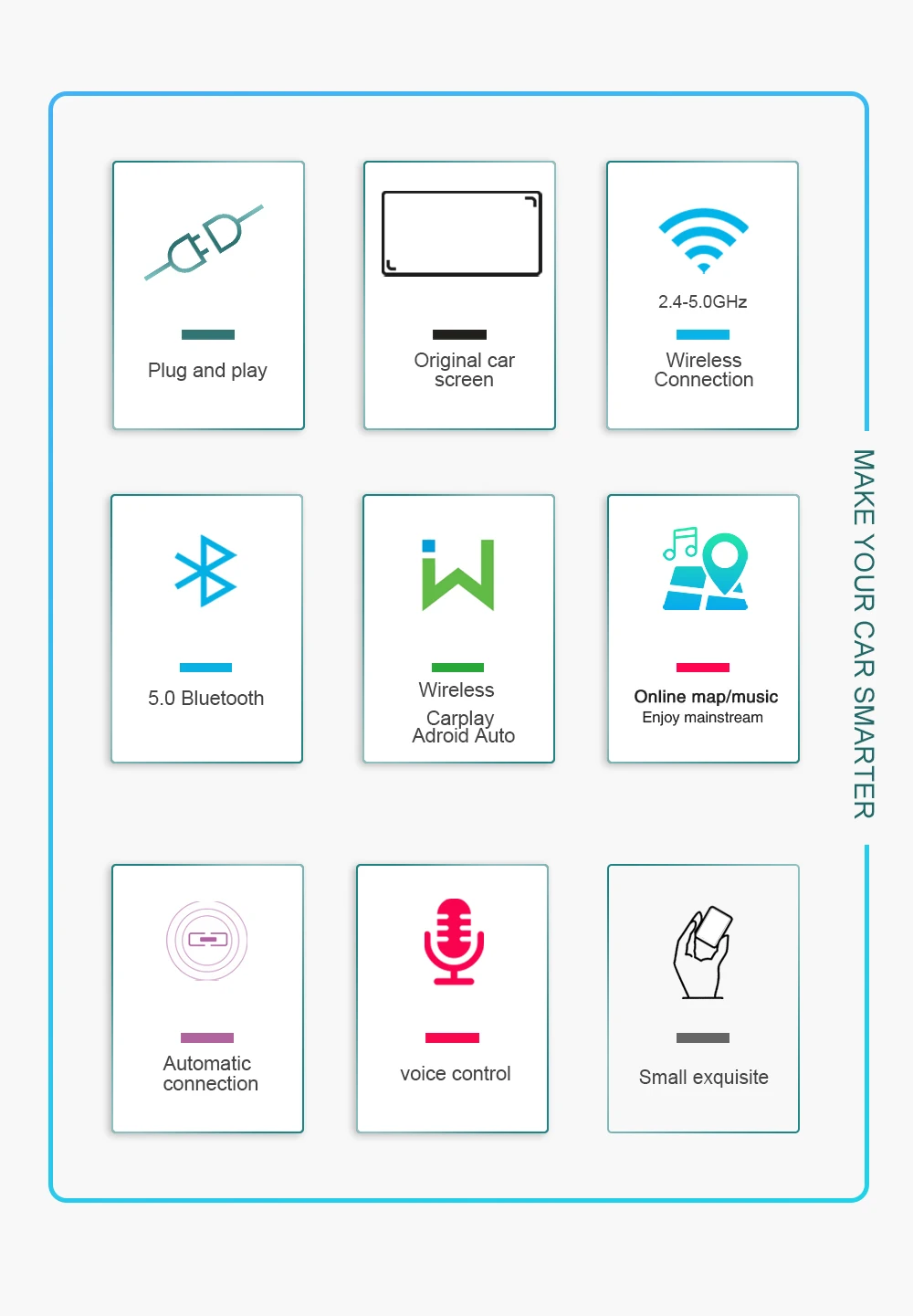 Carplay Wireless Adapter Android Auto 2in 1 Smart Dongle 2025 5G WIFI For iphone Android Phone For Volvo Benz Mg Kia Chery VW