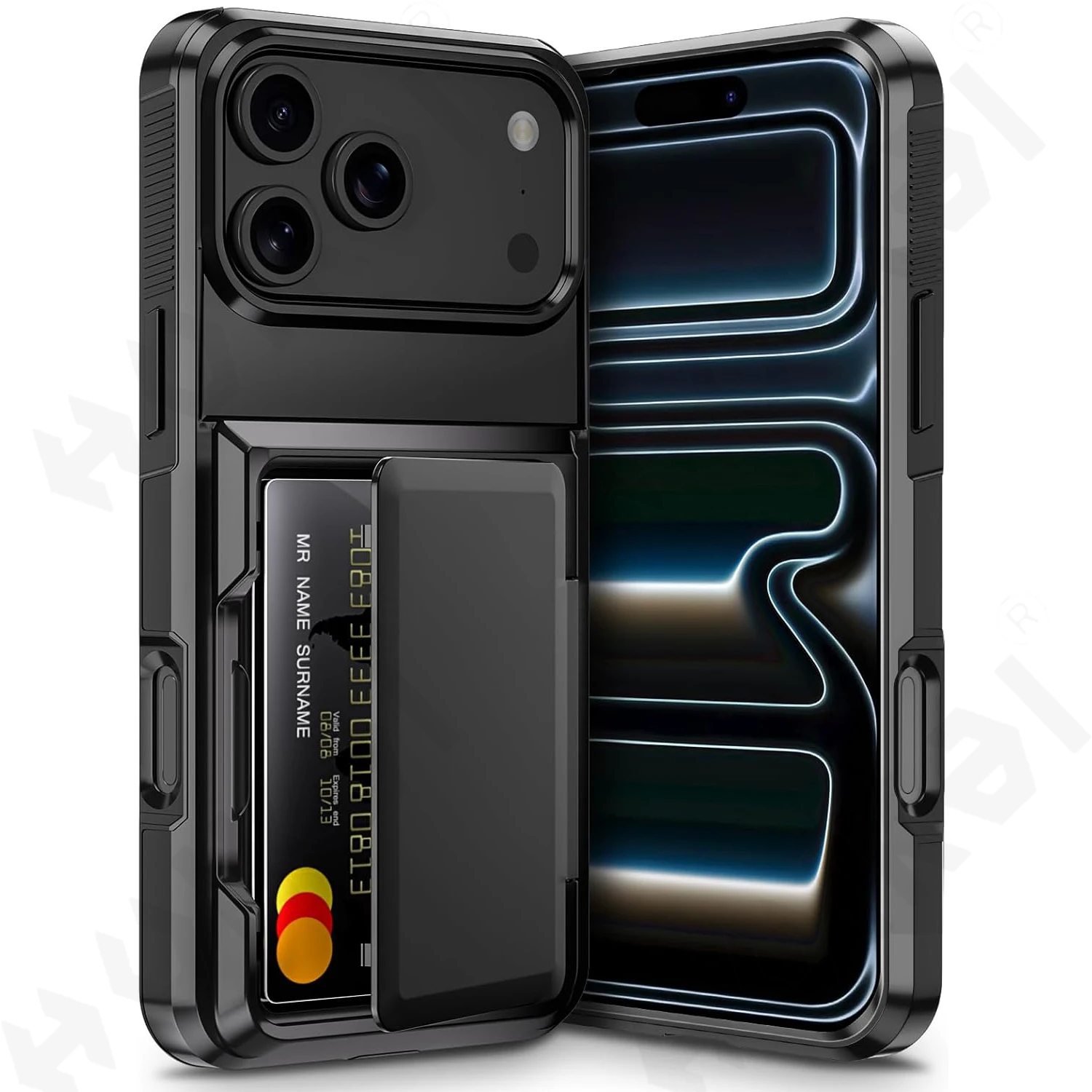 Case For iPhone 17 16 15 14 13 12 11 Pro Max Plus Wallet Credit Card Holder ID Card Slot Heavy Duty Protection Shockproof Cover