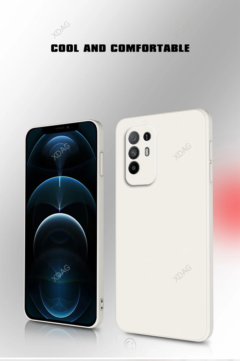 Coque Square Phone Case for OPPO Reno5 Z Reno 5Z 5G 6.43" CPH2211 Original Funda Liquid Silicone Lens Protection Soft Back Cover