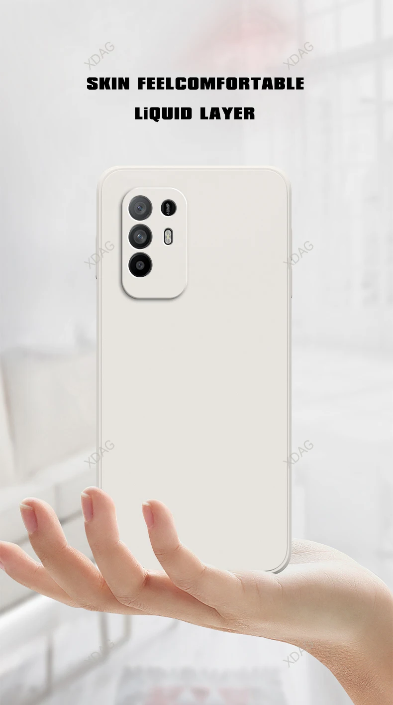 Coque Square Phone Case for OPPO Reno5 Z Reno 5Z 5G 6.43" CPH2211 Original Funda Liquid Silicone Lens Protection Soft Back Cover