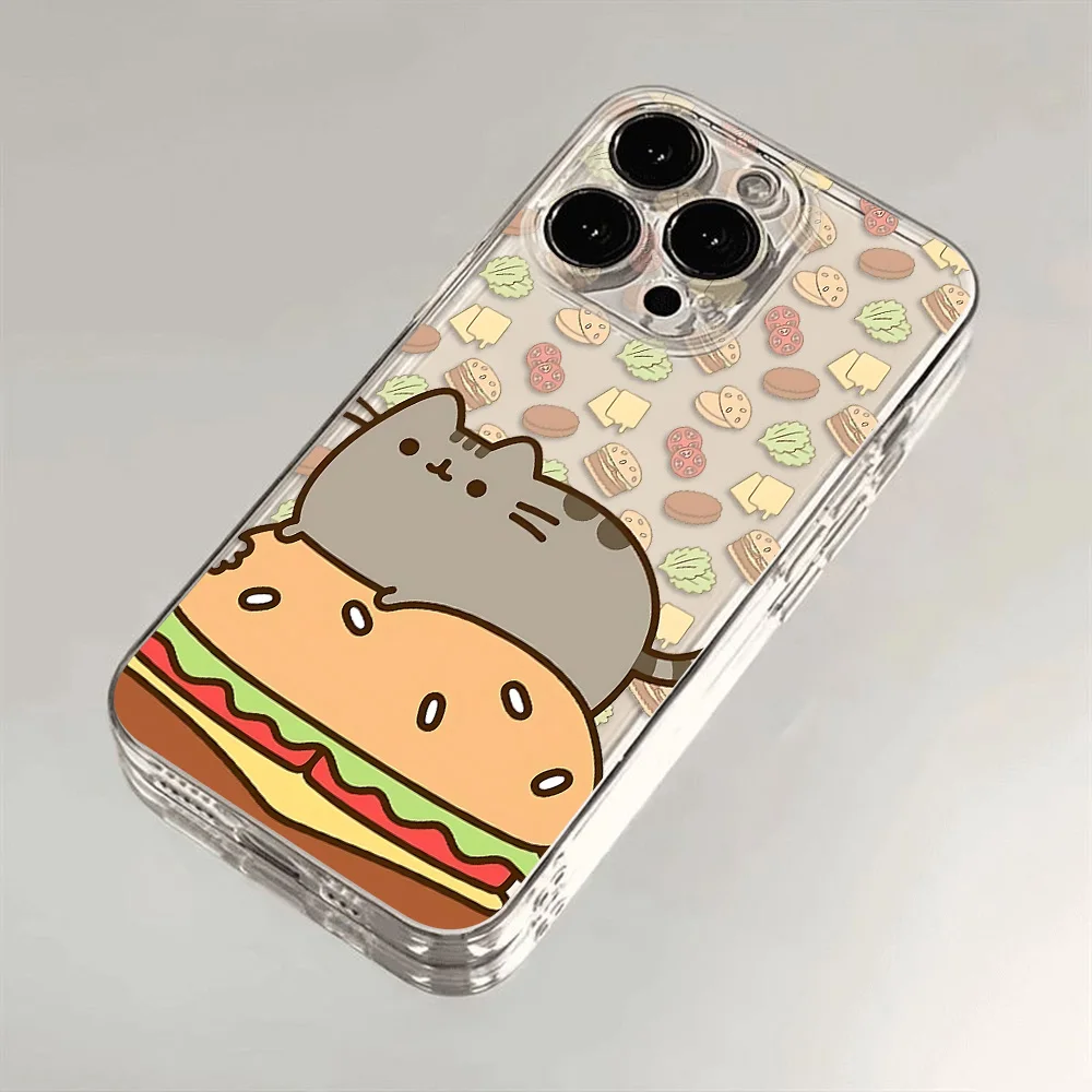 Transparent Cover The Cat Phone Case For-P-Pusheen iPhone 16 15 14 13 12 11 Mini Pro Max X XR XSMax 7 8 Plus SE20