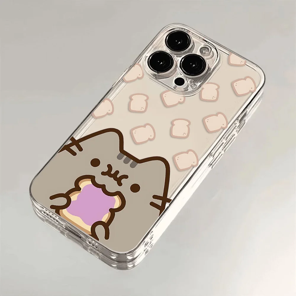 Transparent Cover The Cat Phone Case For-P-Pusheen iPhone 16 15 14 13 12 11 Mini Pro Max X XR XSMax 7 8 Plus SE20
