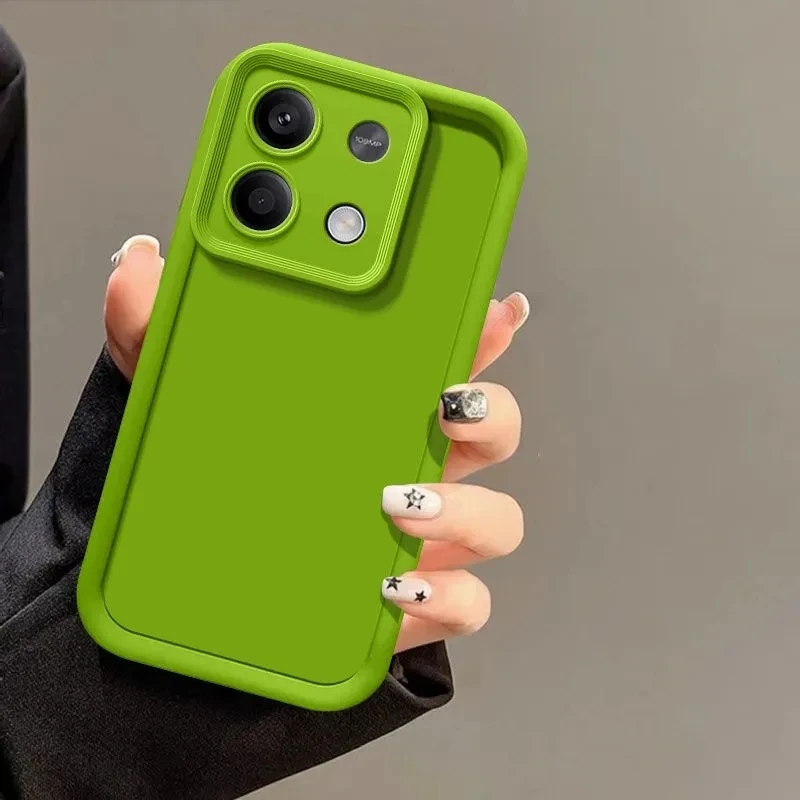 Solid Color Camera Lens Silicone Case for Xiaomi Redmi Note 14 13 12 11 11S 10 10S 9 8 7 5 Pro Plus 4G 5G Funda Back Cover