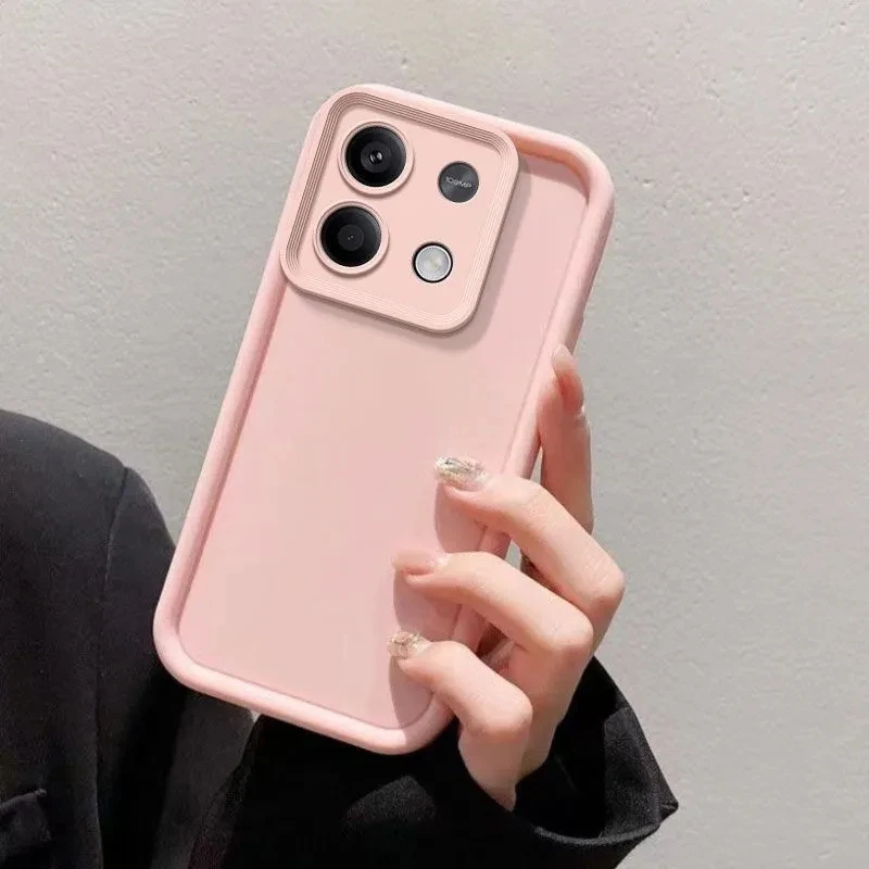 Solid Color Camera Lens Silicone Case for Xiaomi Redmi Note 14 13 12 11 11S 10 10S 9 8 7 5 Pro Plus 4G 5G Funda Back Cover