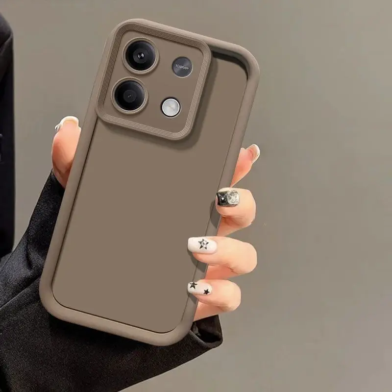 Solid Color Camera Lens Silicone Case for Xiaomi Redmi Note 14 13 12 11 11S 10 10S 9 8 7 5 Pro Plus 4G 5G Funda Back Cover