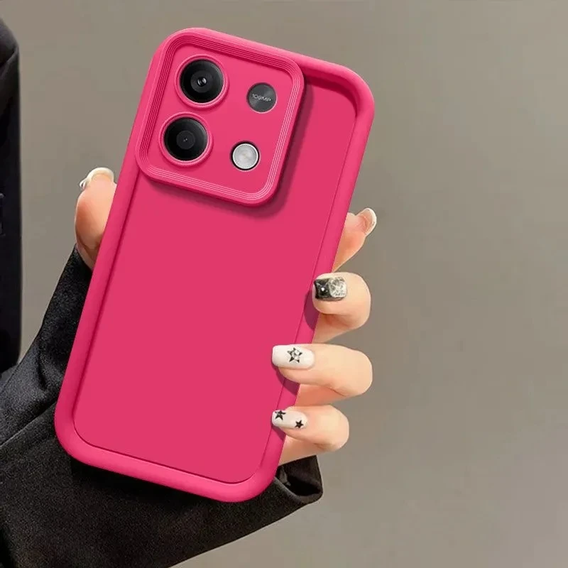 Solid Color Camera Lens Silicone Case for Xiaomi Redmi Note 14 13 12 11 11S 10 10S 9 8 7 5 Pro Plus 4G 5G Funda Back Cover