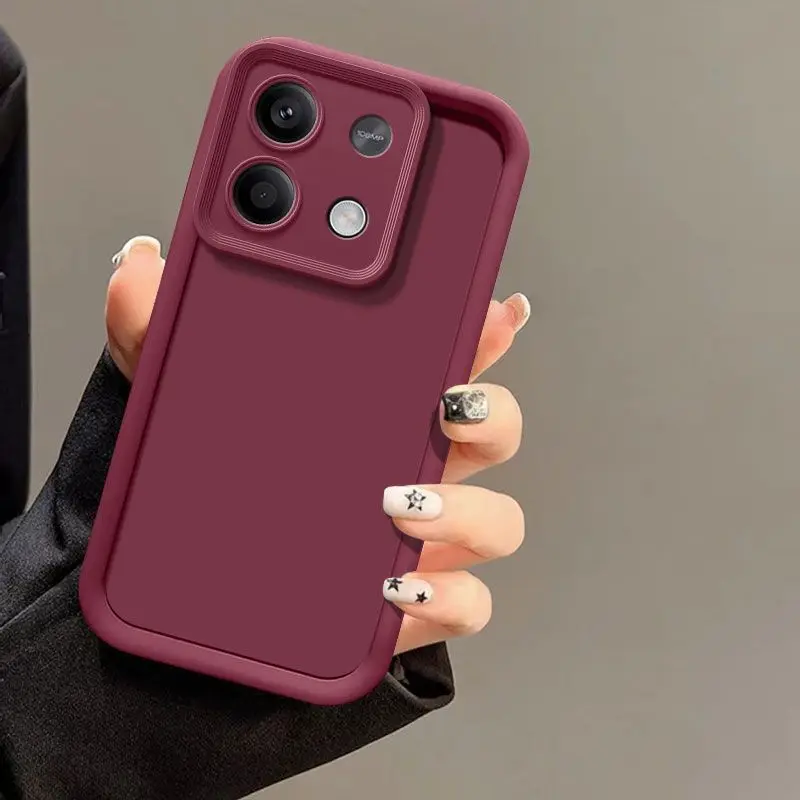 Solid Color Camera Lens Silicone Case for Xiaomi Redmi Note 14 13 12 11 11S 10 10S 9 8 7 5 Pro Plus 4G 5G Funda Back Cover