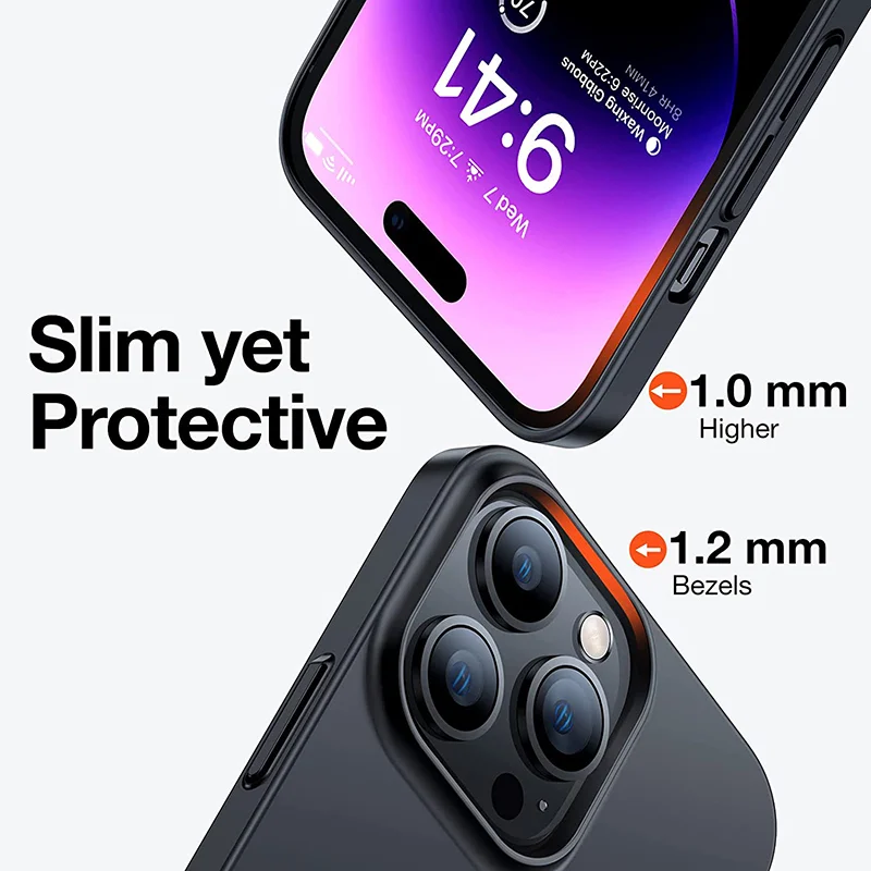 Ultra Thin Matte Back Cover Big Cam Hard Case For iPhone 16 15 Plus 14 13 12 11 Pro Max PC Slim Shell Luxury Coque