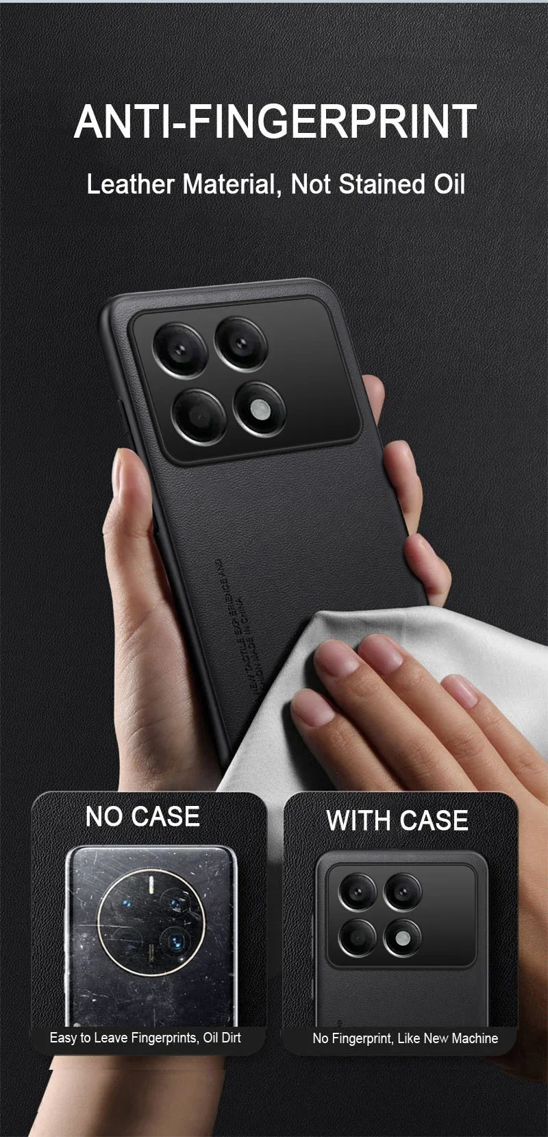 Case for Poco X6 X7 Pro Luxury PU Leather Shockproof Silicone Fundas for Xiaomi Poco X5 Pro Cover Protection Back Phone Coque