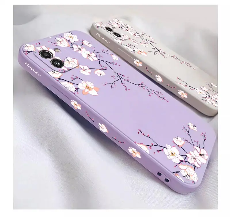 A03 Bright Orchid Silicone Phone Case For Samsung A03S A04E A04S A15 A21S A12 A13 A04 A14 A05 A03 A02 A22 A20S A23 A24 Cover