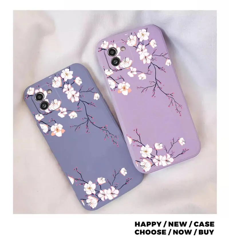 A03 Bright Orchid Silicone Phone Case For Samsung A03S A04E A04S A15 A21S A12 A13 A04 A14 A05 A03 A02 A22 A20S A23 A24 Cover