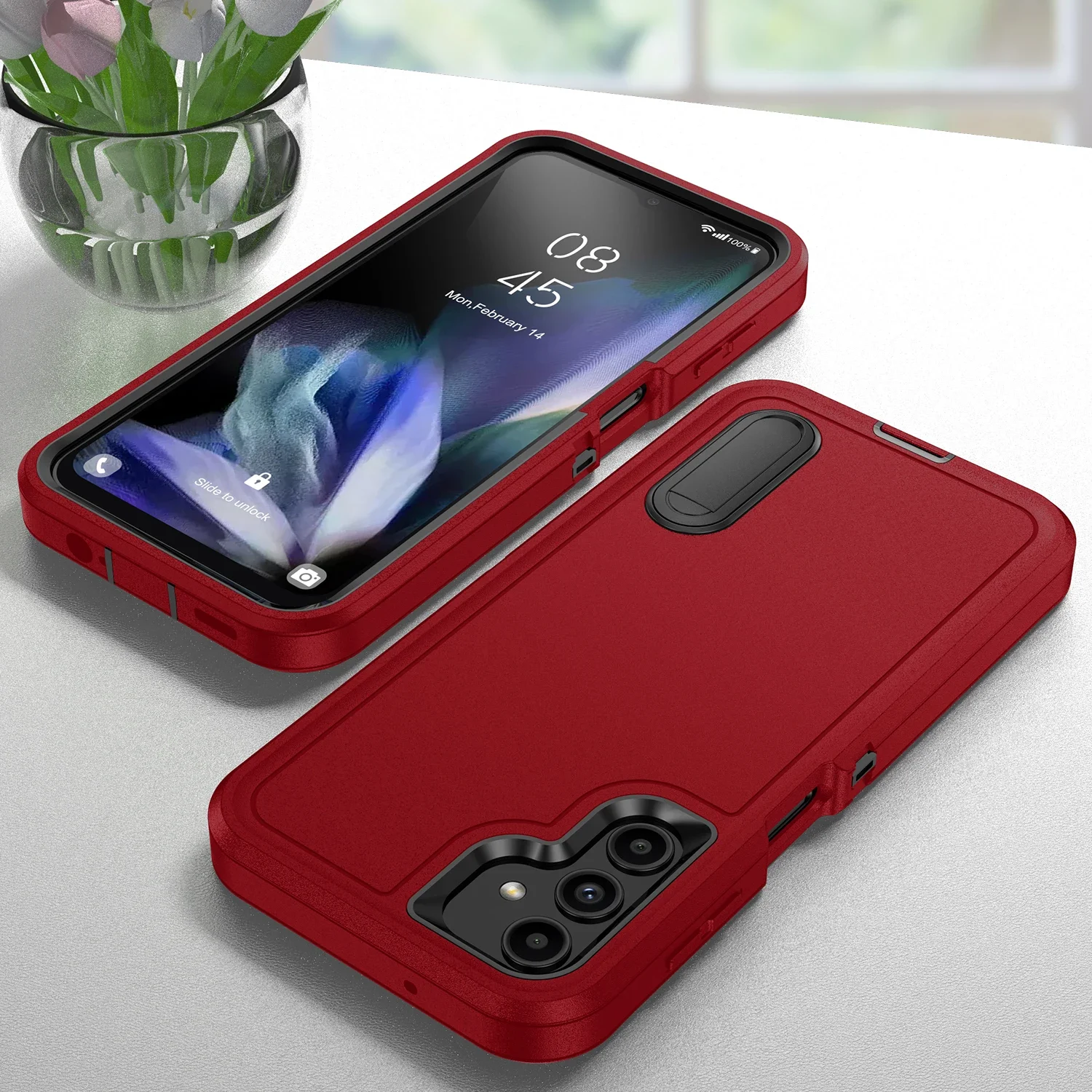 OTT-BOX Anti-Shock Box Rugged Cover for Samsung Galaxy S25 S24 S23 Ultra S22 Plus FE A56 A36 A26 A16 A06 Stand Armor Phone Case