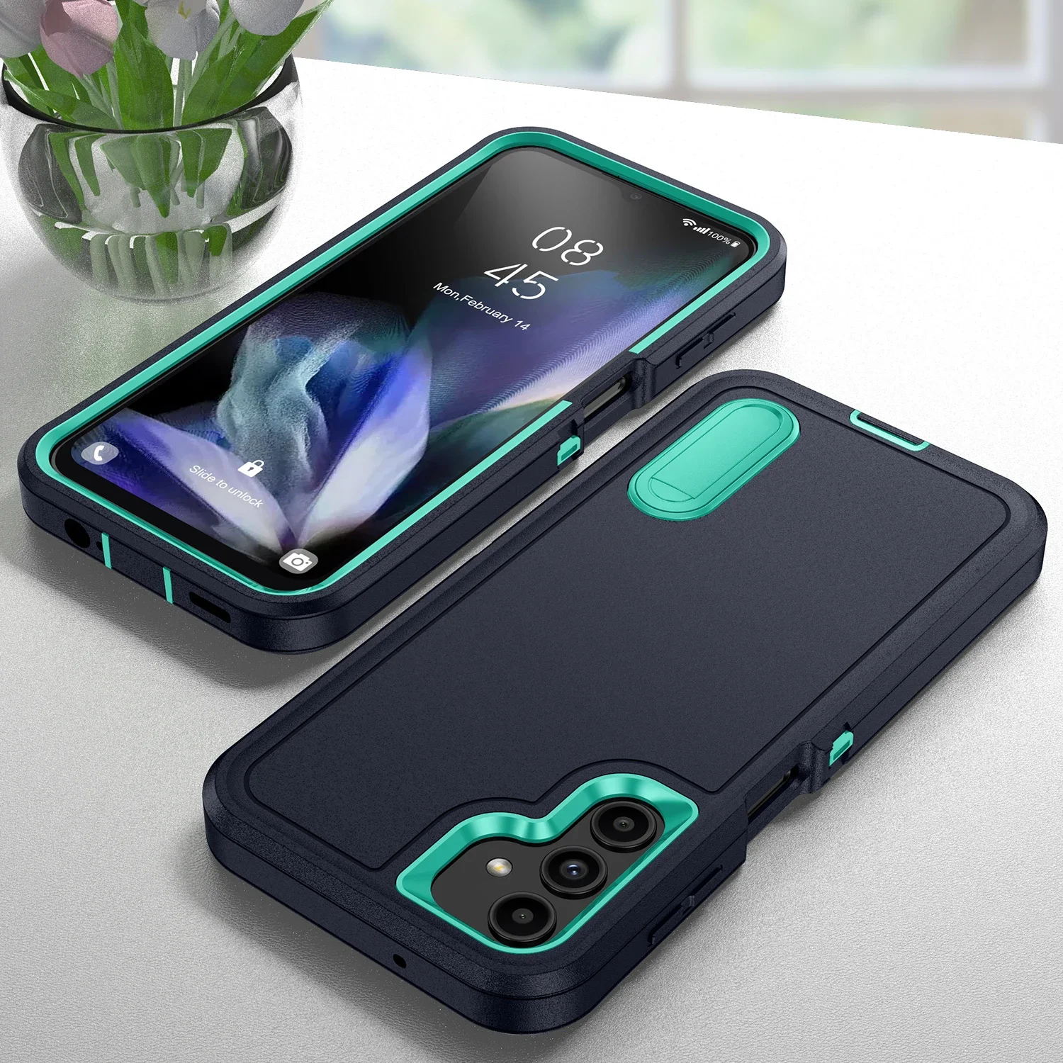 OTT-BOX Anti-Shock Box Rugged Cover for Samsung Galaxy S25 S24 S23 Ultra S22 Plus FE A56 A36 A26 A16 A06 Stand Armor Phone Case