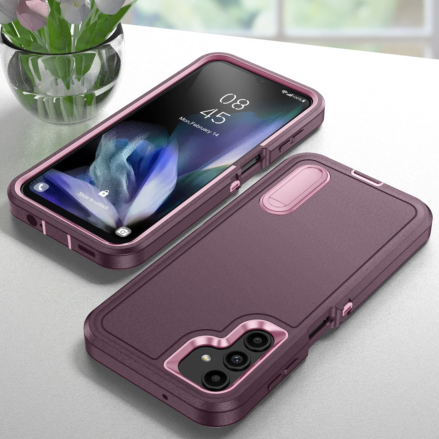 OTT-BOX Anti-Shock Box Rugged Cover for Samsung Galaxy S25 S24 S23 Ultra S22 Plus FE A56 A36 A26 A16 A06 Stand Armor Phone Case