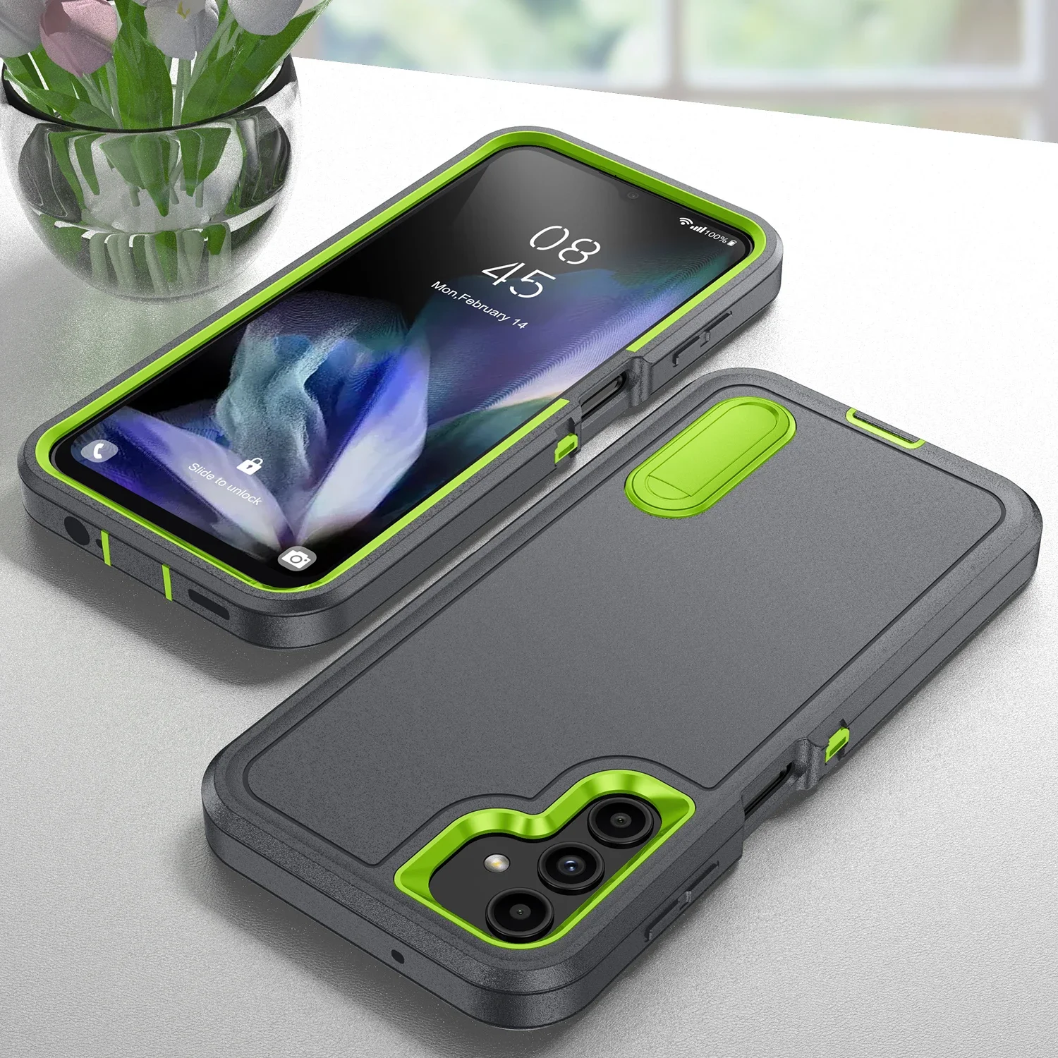OTT-BOX Anti-Shock Box Rugged Cover for Samsung Galaxy S25 S24 S23 Ultra S22 Plus FE A56 A36 A26 A16 A06 Stand Armor Phone Case