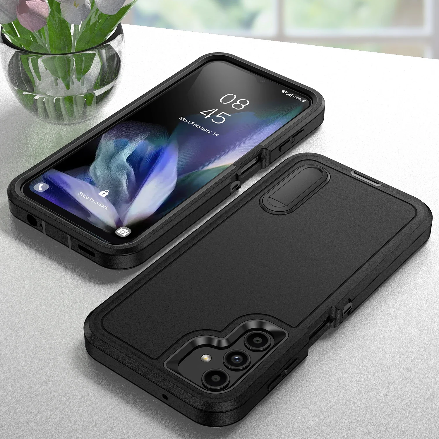 OTT-BOX Anti-Shock Box Rugged Cover for Samsung Galaxy S25 S24 S23 Ultra S22 Plus FE A56 A36 A26 A16 A06 Stand Armor Phone Case