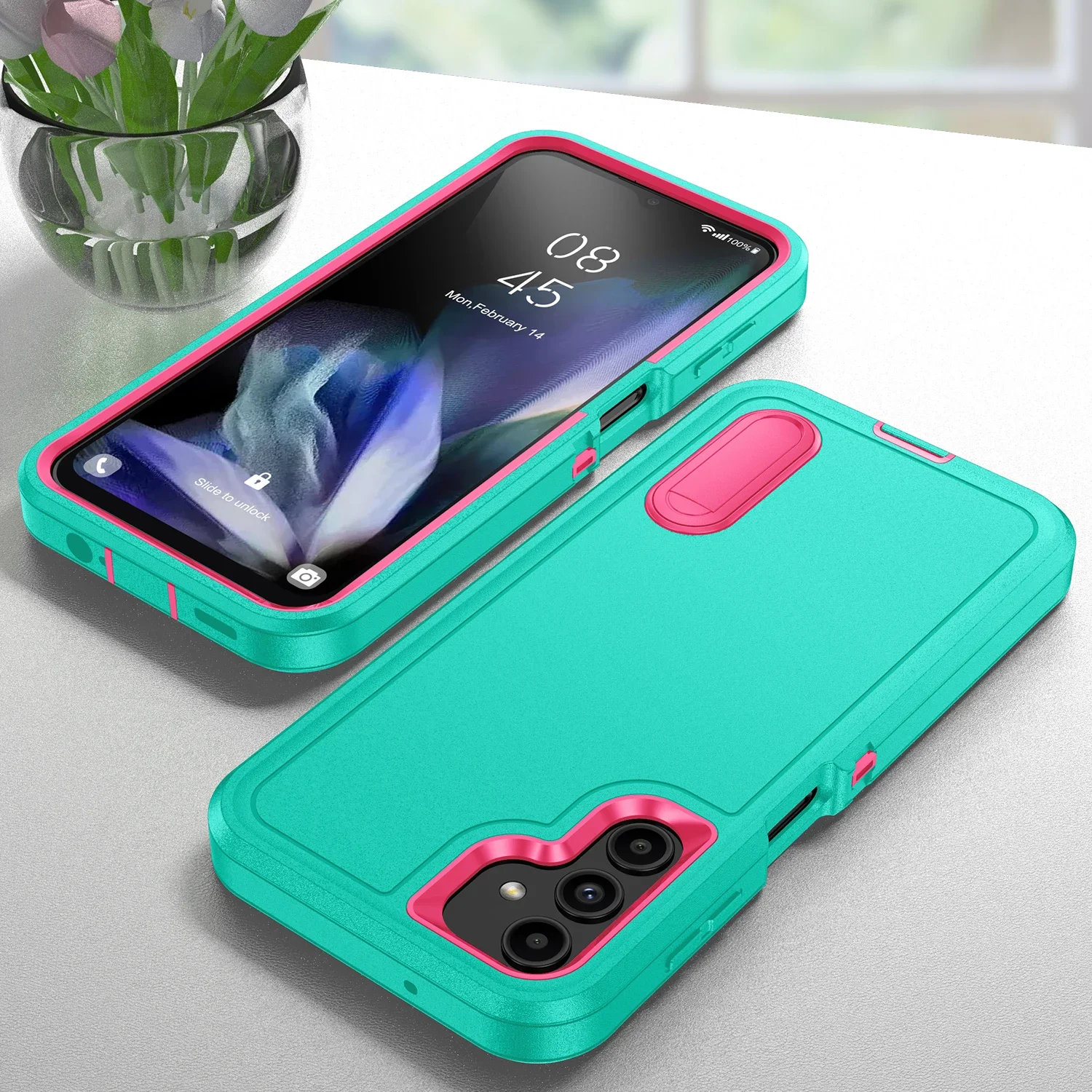 OTT-BOX Anti-Shock Box Rugged Cover for Samsung Galaxy S25 S24 S23 Ultra S22 Plus FE A56 A36 A26 A16 A06 Stand Armor Phone Case