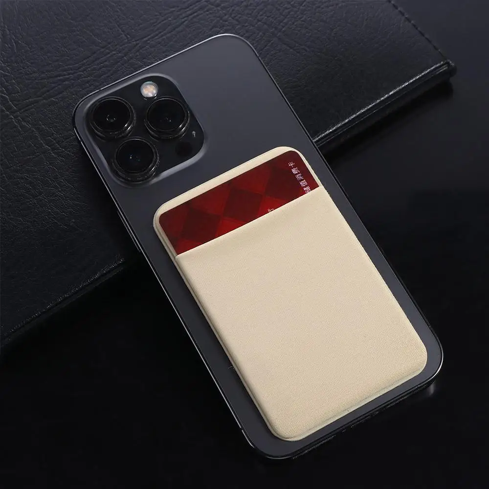 1PC Fashion Elastic Cell Phone Card Holder Mobile Phone Wallet Case Credit ID Card Holder Adhesive Sticker Pocket