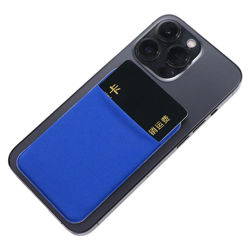 1PC Fashion Elastic Cell Phone Card Holder Mobile Phone Wallet Case Credit ID Card Holder Adhesive Sticker Pocket