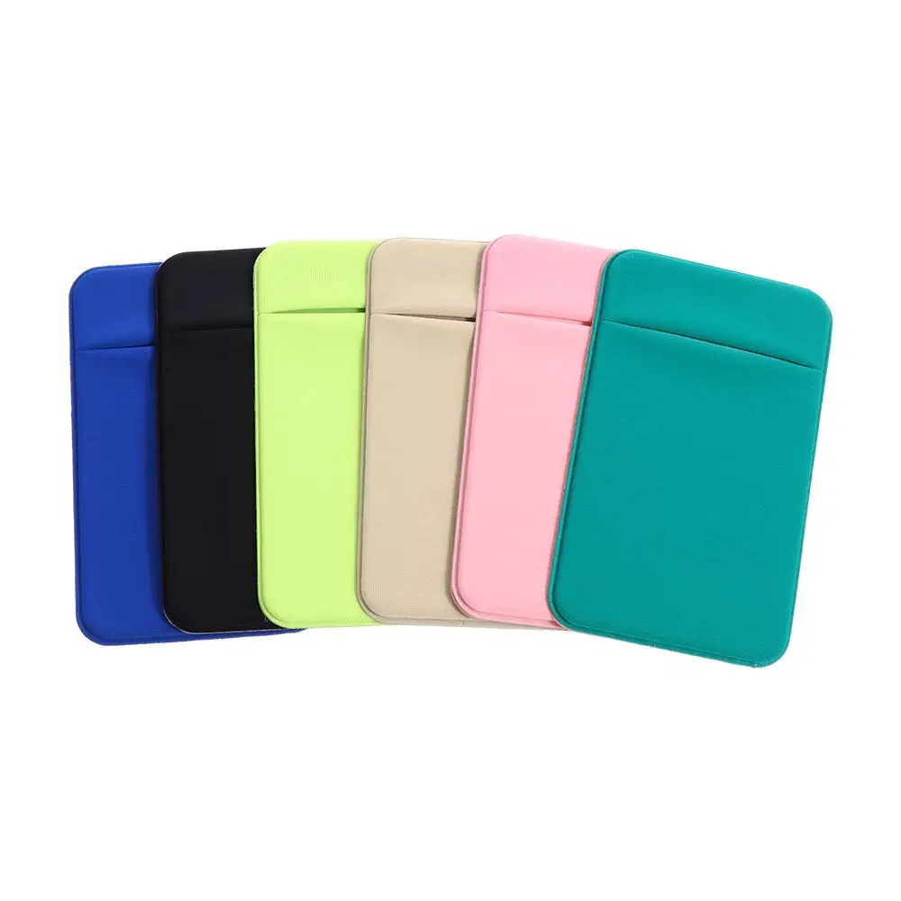 1PC Fashion Elastic Cell Phone Card Holder Mobile Phone Wallet Case Credit ID Card Holder Adhesive Sticker Pocket