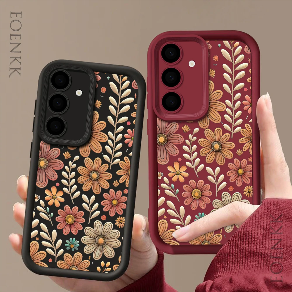 Petal Leaf Diagram Silicone Phone Case For Samsung Galaxy S23 S22 S21 S25 S24 S20 Ultra FE A35 A15 A25 A55 Note 20 Plus 5G Cover