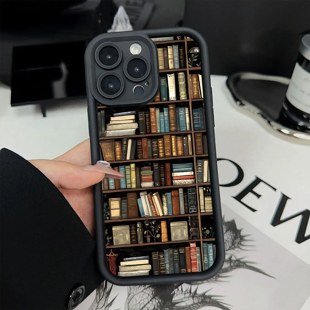 Book Shelf Creative Pattern Phone Case For Xiaomi 13 12 11 Lite 14 14T 13T 12T Poco X7 F6 F5 X6 X5 X3 M6 Pro F3 Soft Candy Cover