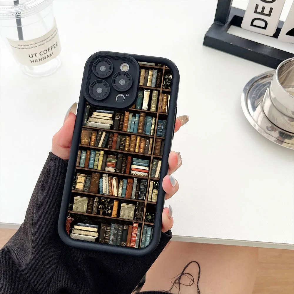 Book Shelf Creative Pattern Phone Case For Xiaomi 13 12 11 Lite 14 14T 13T 12T Poco X7 F6 F5 X6 X5 X3 M6 Pro F3 Soft Candy Cover