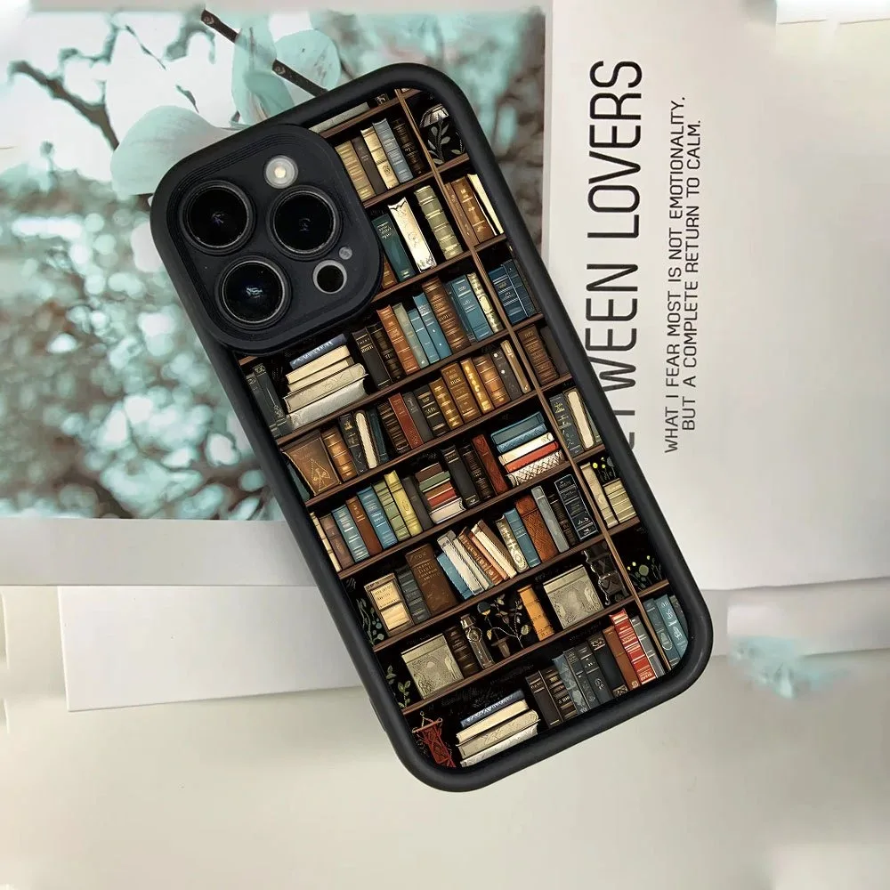 Book Shelf Creative Pattern Phone Case For Xiaomi 13 12 11 Lite 14 14T 13T 12T Poco X7 F6 F5 X6 X5 X3 M6 Pro F3 Soft Candy Cover