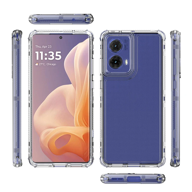 Transparent Acrylic 3-in-1 Mobile Phone Case for Moto G85 5G/Moto S50 Neo G35 G34 5G Drop-Proof Shock-Proof Effective Protection