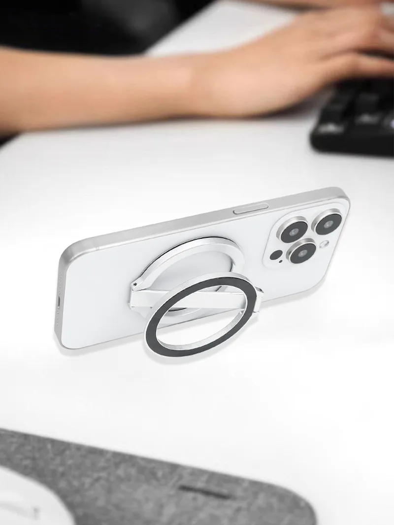 For Magsafe Magnetic Metal 1Pcs Strong Suction Rotating Double And Sided Sdsorption Alloy Portable Universal Desktop Creative