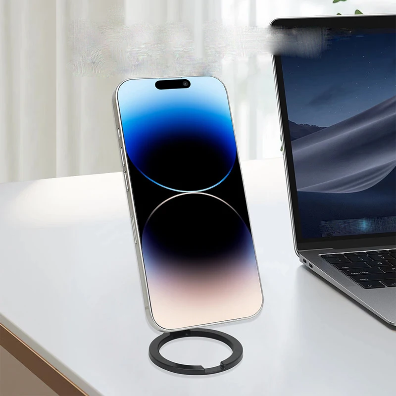 For Magsafe Magnetic Metal 1Pcs Strong Suction Rotating Double And Sided Sdsorption Alloy Portable Universal Desktop Creative
