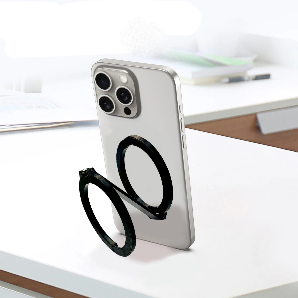 For Magsafe Magnetic Metal 1Pcs Strong Suction Rotating Double And Sided Sdsorption Alloy Portable Universal Desktop Creative