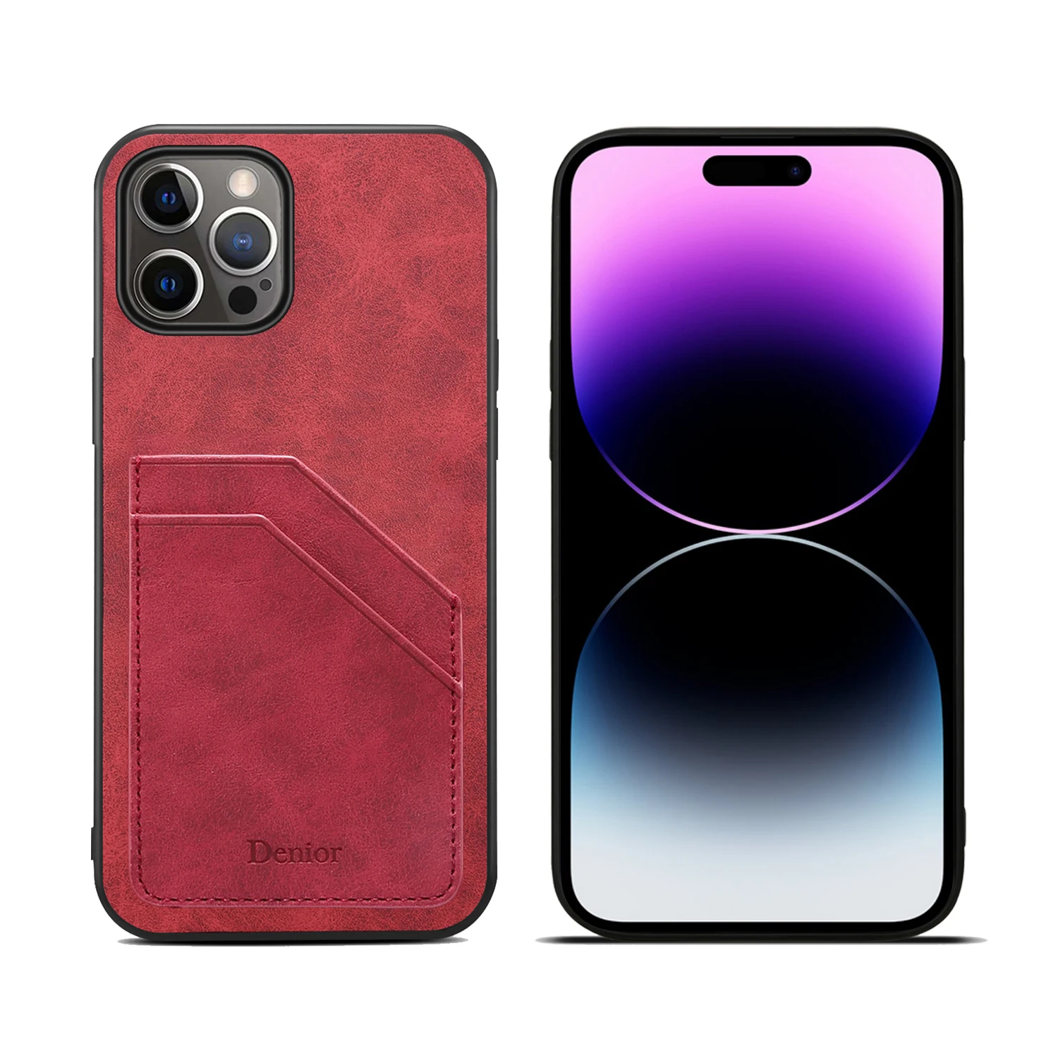 Denior For IPhone15 14 13 12 11 Mini Pro Max Shockproof Card Slot Phone Case For IPhone 7 8 Plus X Xs Xr Xs Max