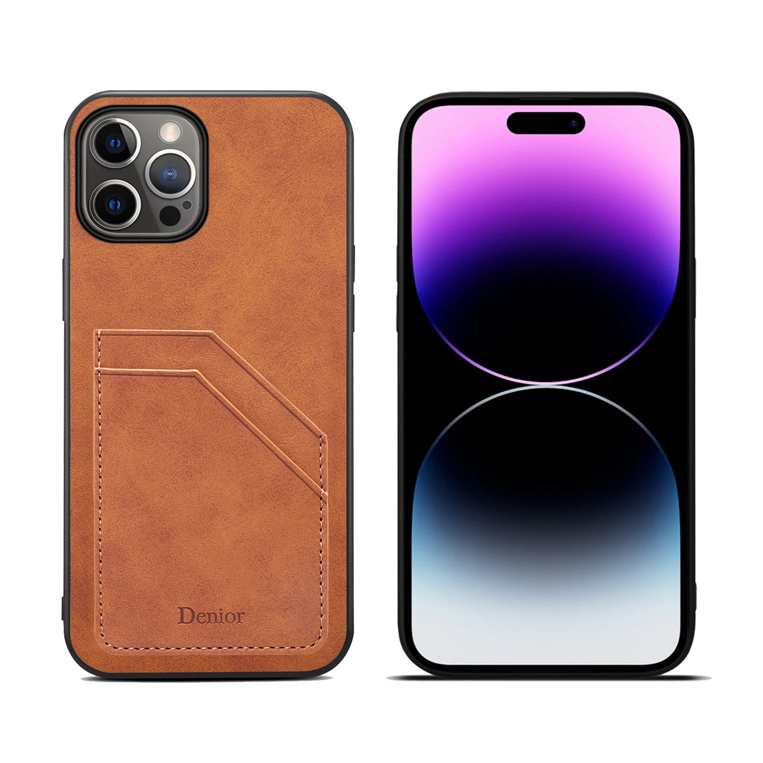 Denior For IPhone15 14 13 12 11 Mini Pro Max Shockproof Card Slot Phone Case For IPhone 7 8 Plus X Xs Xr Xs Max