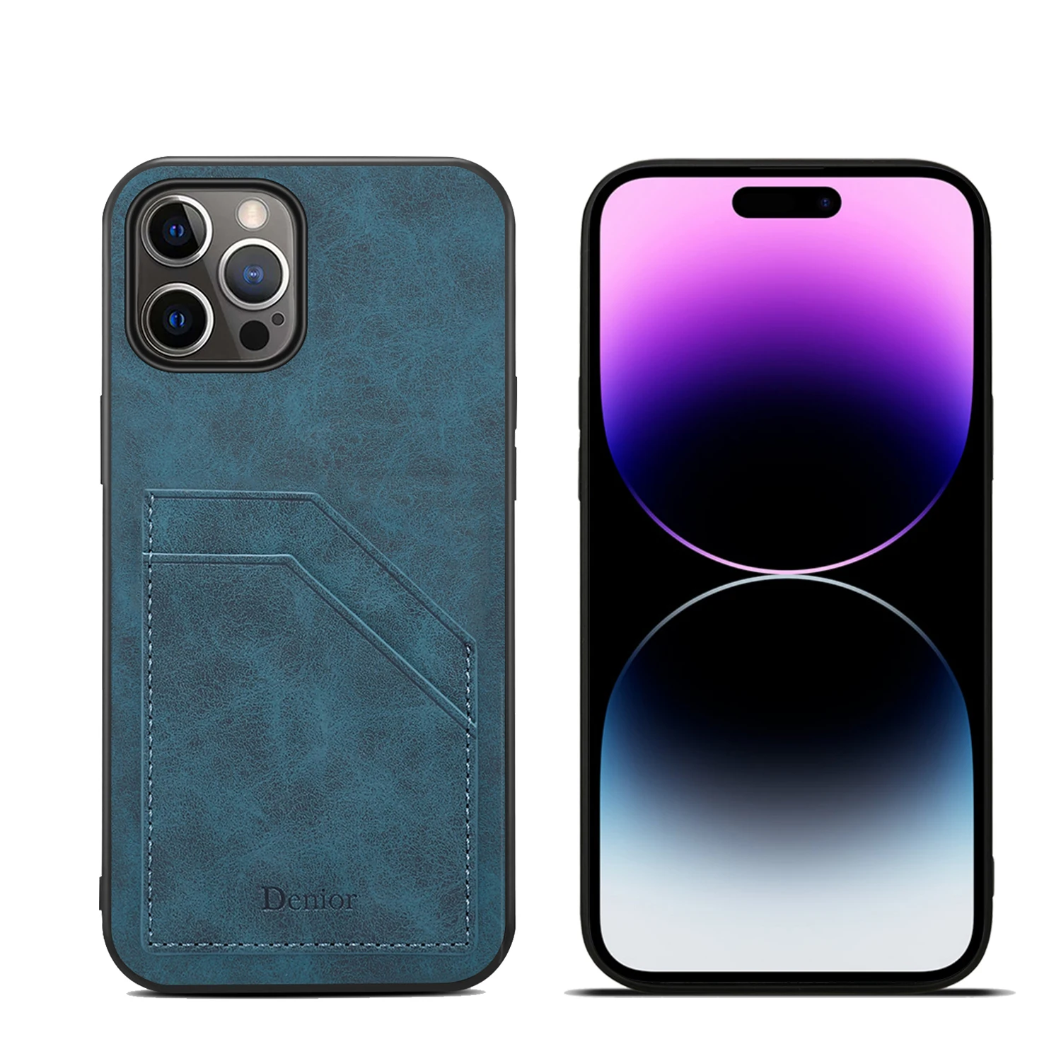 Denior For IPhone15 14 13 12 11 Mini Pro Max Shockproof Card Slot Phone Case For IPhone 7 8 Plus X Xs Xr Xs Max