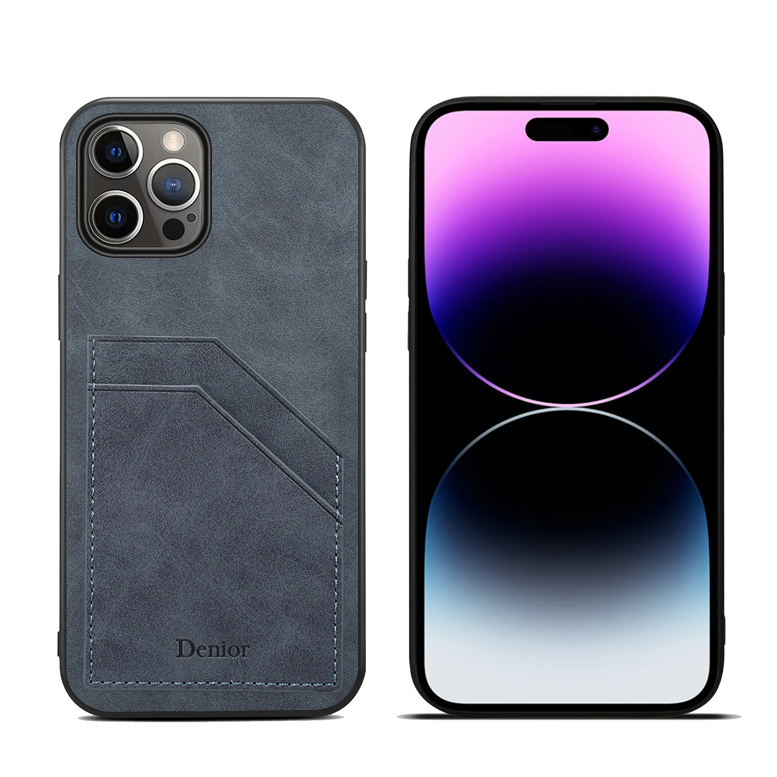 Denior For IPhone15 14 13 12 11 Mini Pro Max Shockproof Card Slot Phone Case For IPhone 7 8 Plus X Xs Xr Xs Max