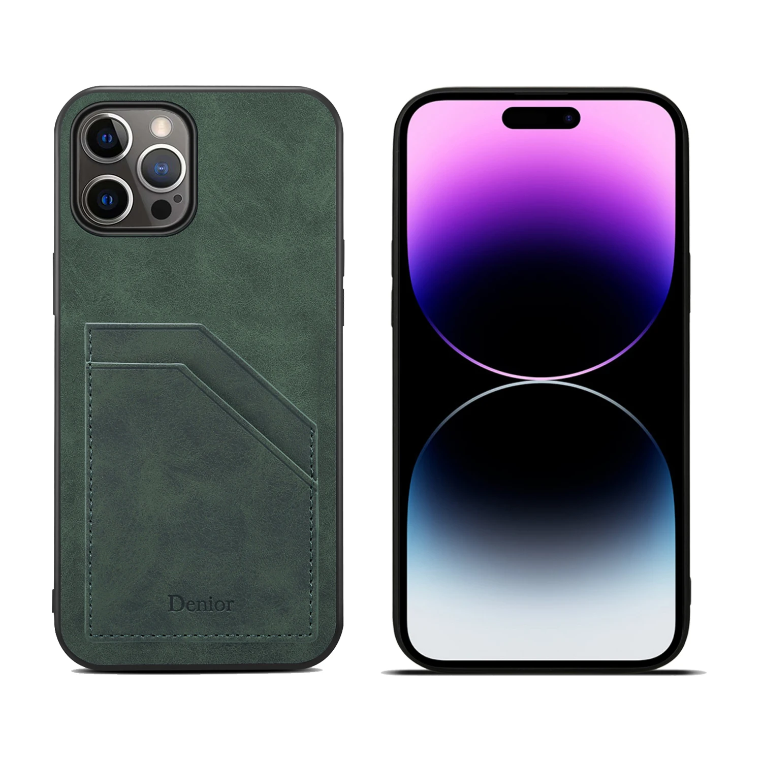 Denior For IPhone15 14 13 12 11 Mini Pro Max Shockproof Card Slot Phone Case For IPhone 7 8 Plus X Xs Xr Xs Max