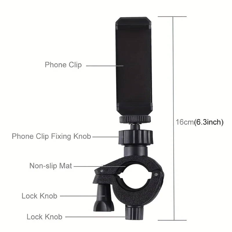 Phone Live Streaming Bracket 360 ° Rotating Bracket Bicycle Holder Clamp Photography Tripod Selfie Stick Added Stand Accessories