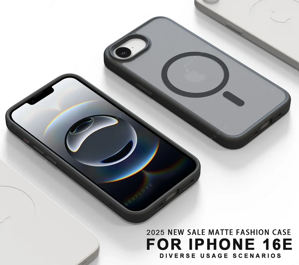Luxury Matte 16E Magnetic Phone Case For iPhone 14 16 15 Plus 11 12 13 16E 14 15 Pro Max Magsafe Shockproof Protector Hard Cover