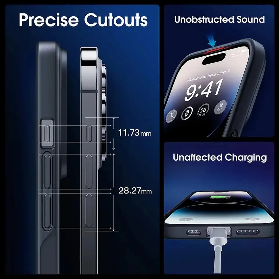 Luxury Matte 16E Magnetic Phone Case For iPhone 14 16 15 Plus 11 12 13 16E 14 15 Pro Max Magsafe Shockproof Protector Hard Cover