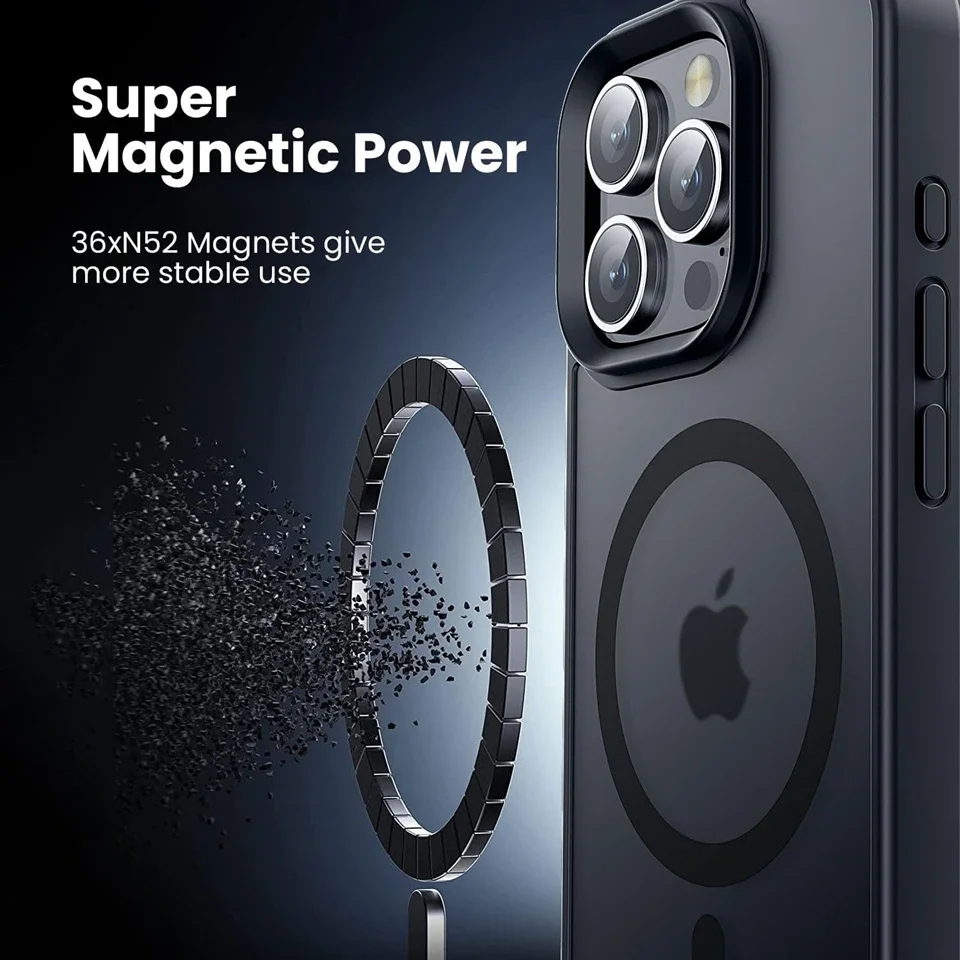 Luxury Matte 16E Magnetic Phone Case For iPhone 14 16 15 Plus 11 12 13 16E 14 15 Pro Max Magsafe Shockproof Protector Hard Cover