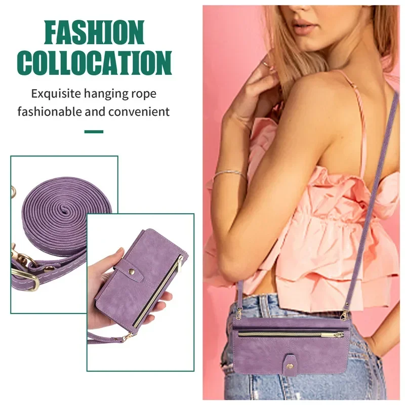 Zipper Wallet Flip Leather Cover For Samsung Galaxy S26 S25 S24 S23 Ultra S22 S21 FE S20 Plus Note20 5G Multi Card Case Coque