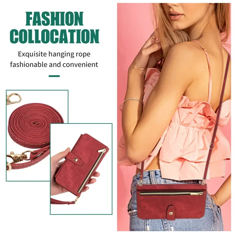 Zipper Wallet Flip Leather Cover For Samsung Galaxy S26 S25 S24 S23 Ultra S22 S21 FE S20 Plus Note20 5G Multi Card Case Coque