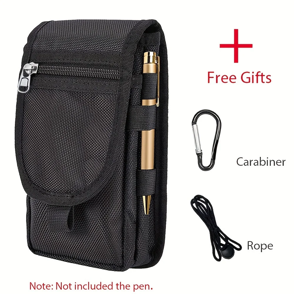 6.5 Inch Multi-Functional Mobile Phone Bag Oxford Fabric Pocket Cell Phone Belt Pouch Case Men's Outdoor Bag for Iphone 16 15