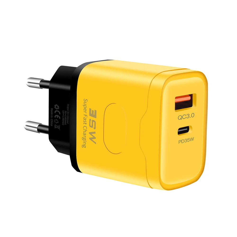 35W PD USB Quick Charger Super Fast Charging Mobile Phone Charge Adapter for iPhone 15 Xiaomi Samsung Huawei QC3.0 USB C Charger