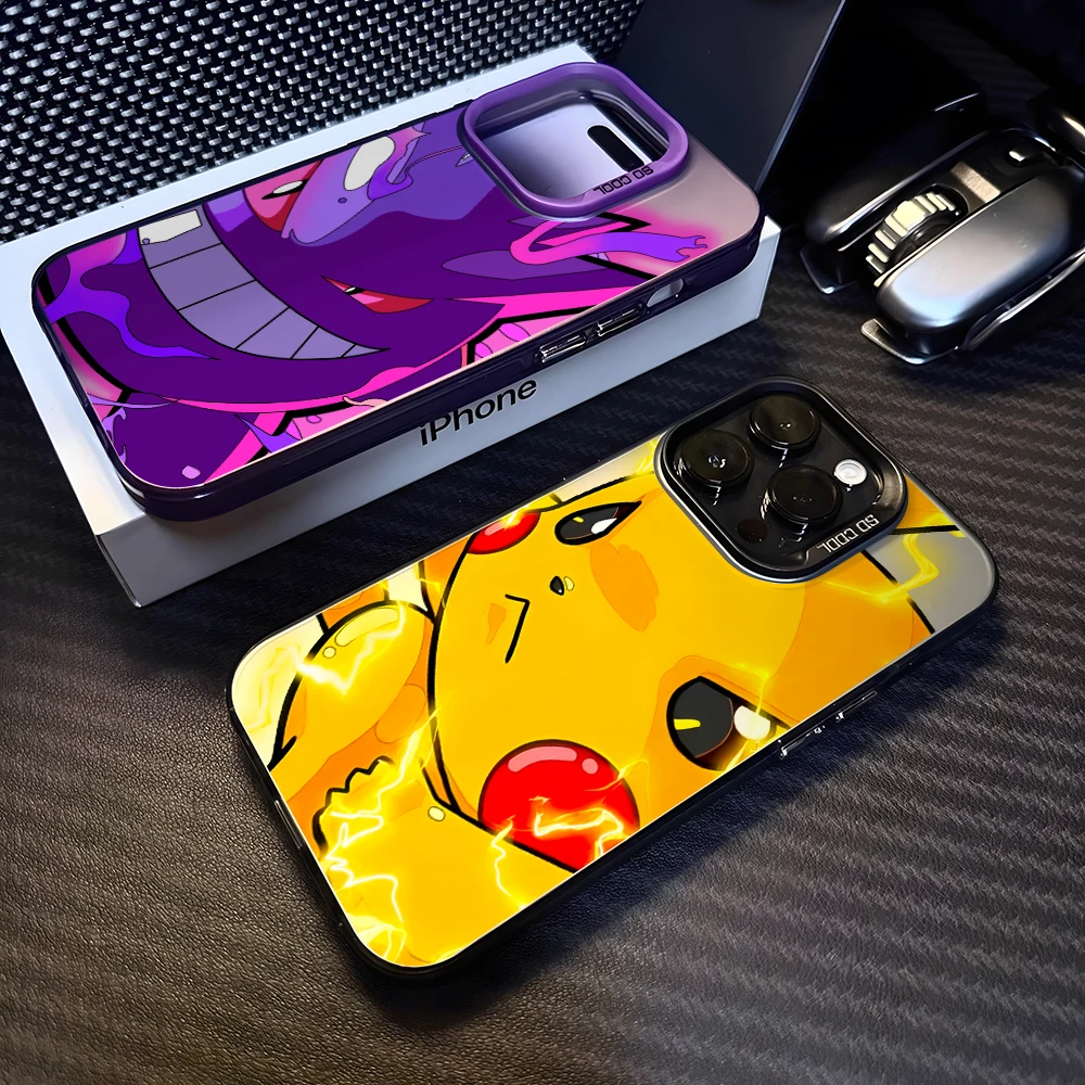 Pokemons Gengars Pikachus Phone Case for Apple iPhone 17 Air 16 16e 15 14 Plus 13 12 11 iPhone17 Pro Max X Xs XR 8 Matte Cover