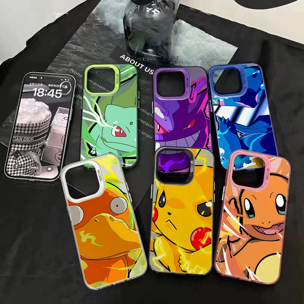 Pokemons Gengars Pikachus Phone Case for Apple iPhone 17 Air 16 16e 15 14 Plus 13 12 11 iPhone17 Pro Max X Xs XR 8 Matte Cover