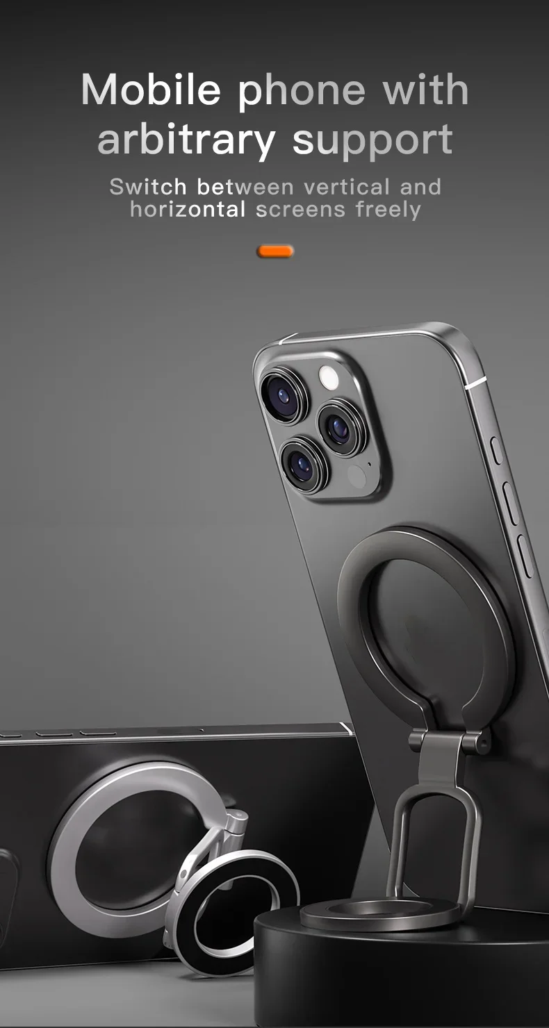 For MagSafe Double Sided Magnetic Phone Ring Holder Portable Folding Cellphone Stand Accessory Grip Bracket Support for IPhone16