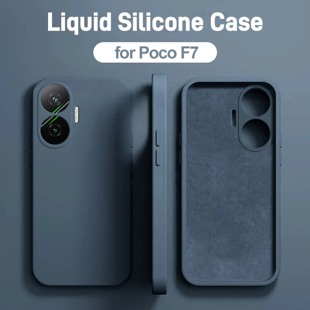 Poco F7 F 7 Pocof7 Case Liquid Silicone Camera Lens Protector Phone Case For Xiaomi Poco F7 Poco F 7 Pocof7 Soft TPU Back Cover