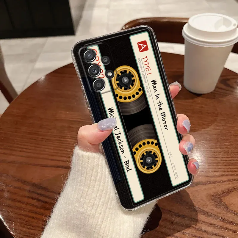 Retro Music Tapes Camera Circuit Board For Samsung A56 A55 A36 A54 A52 A53 5G A15 A14 A16 A25 A34 A35 A26 A06 A32 A72 Phone Case